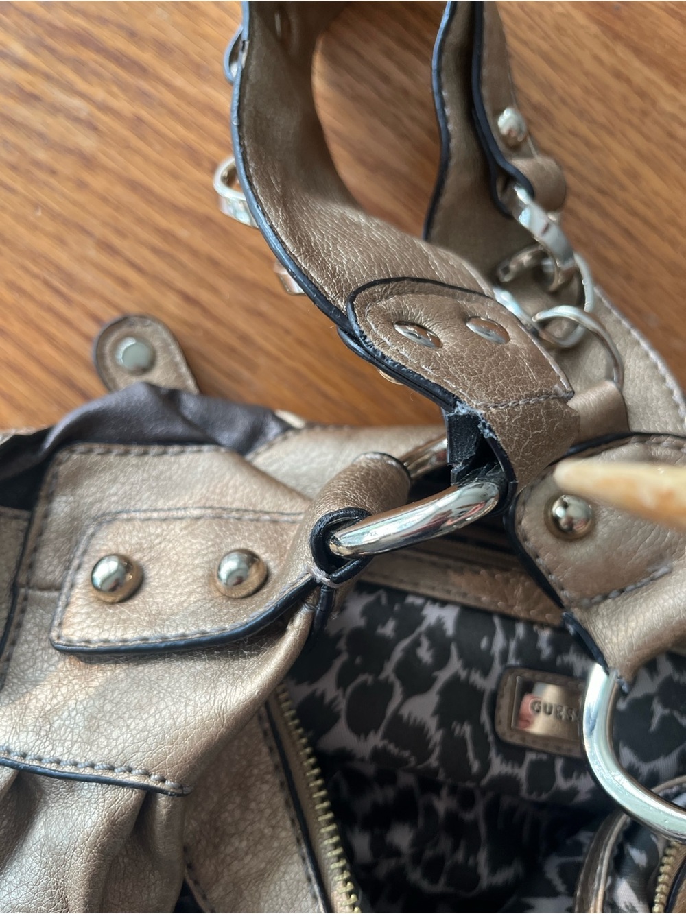 Guess Hobo Metallic Shoulder Bag - Picture 9 of 11